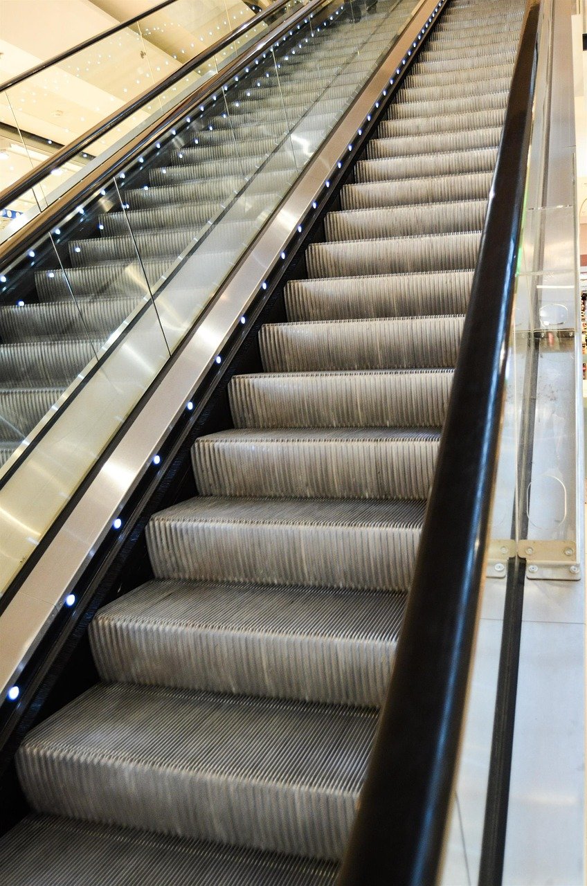 stairs, mobile, shopping mall